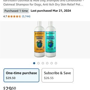 earthbath Oatmeal & Aloe Shampoo and Conditioner - Yellow & Teal Bottles